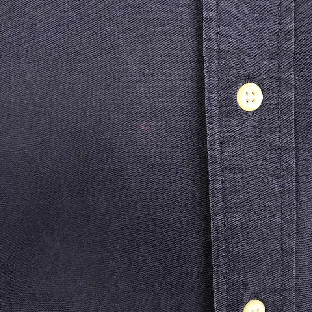Eddie Bauer Short-Sleeve Button-Down Shirt, Men's Size M (approx.) cotton navy blue type Vintage Second Hand