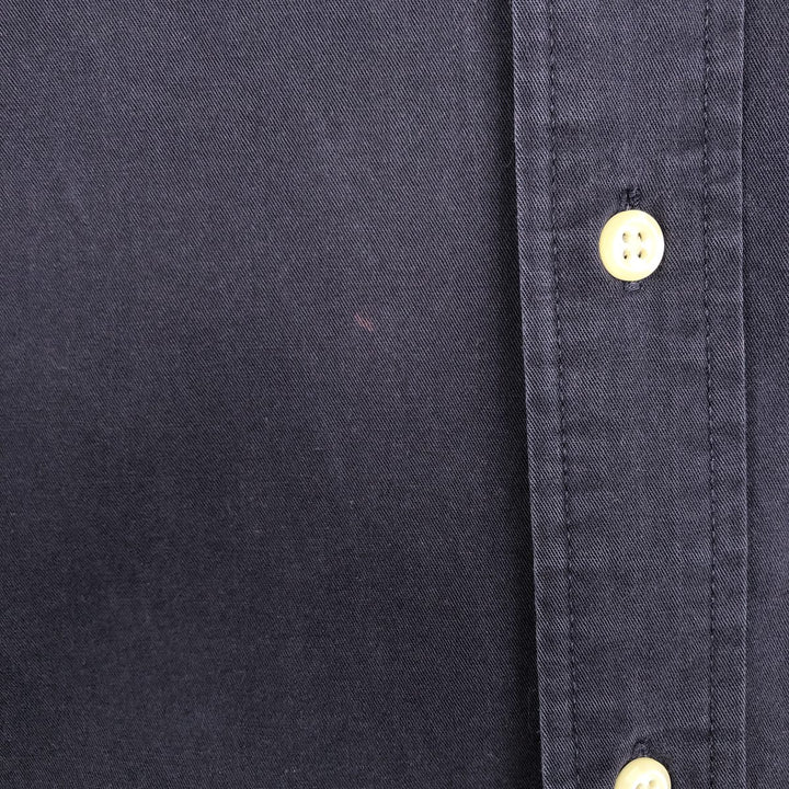 Eddie Bauer Short-Sleeve Button-Down Shirt, Men's Size M (approx.) cotton navy blue type Vintage Second Hand