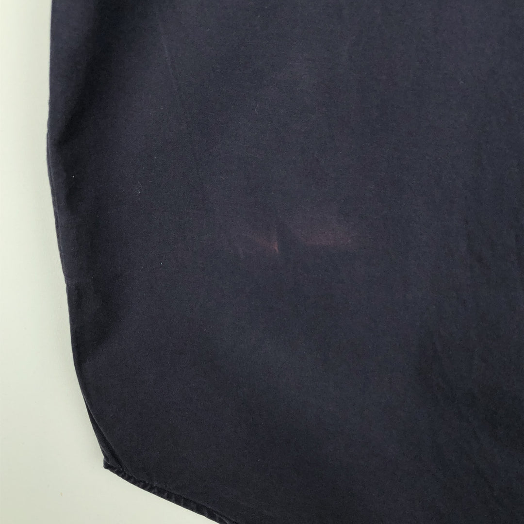 Eddie Bauer Short-Sleeve Button-Down Shirt, Men's Size M (approx.) cotton navy blue type Vintage Second Hand