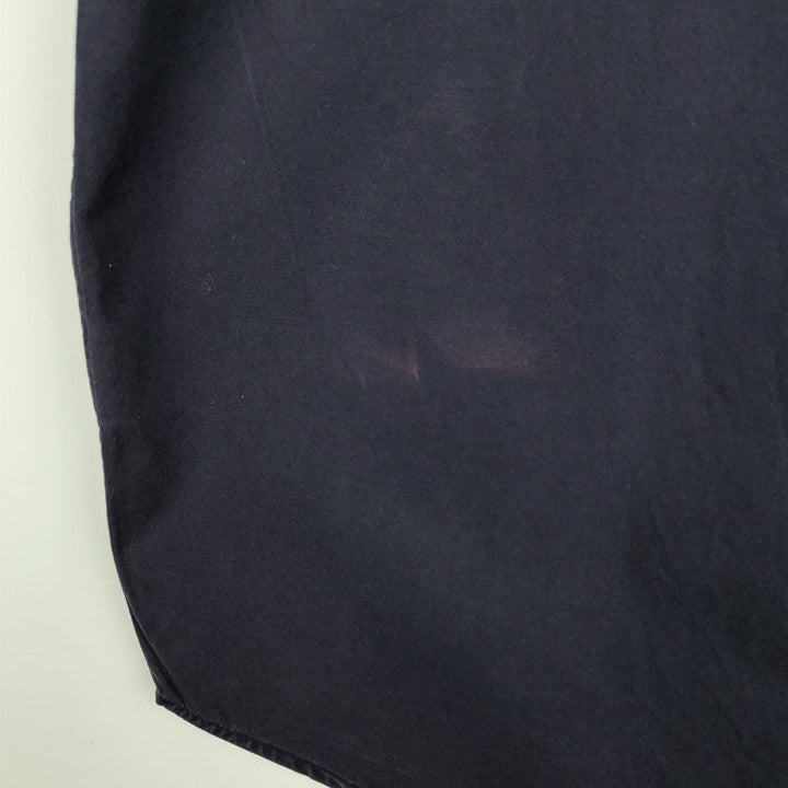 Eddie Bauer Short-Sleeve Button-Down Shirt, Men's Size M (approx.) cotton navy blue type Vintage Second Hand