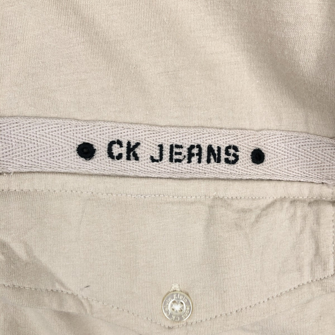 90s-00'S Calvin Klein Jeans Short-Sleeve Cotton Shirt, Men's Size XL (Vintage) cotton Beige type Vintage Second Hand