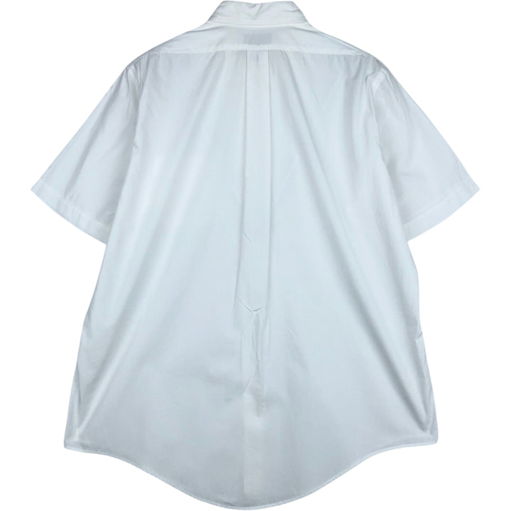 Brooks Brothers MAKERS Short-Sleeve Cotton Shirt, Made in USA, Men's Size L (approx.) cotton white type Vintage Second Hand