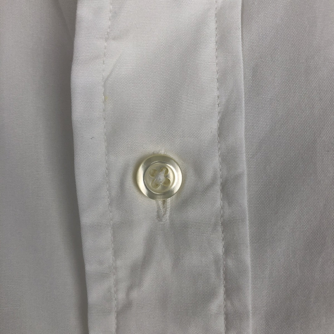 Brooks Brothers MAKERS Short-Sleeve Cotton Shirt, Made in USA, Men's Size L (approx.) cotton white type Vintage Second Hand