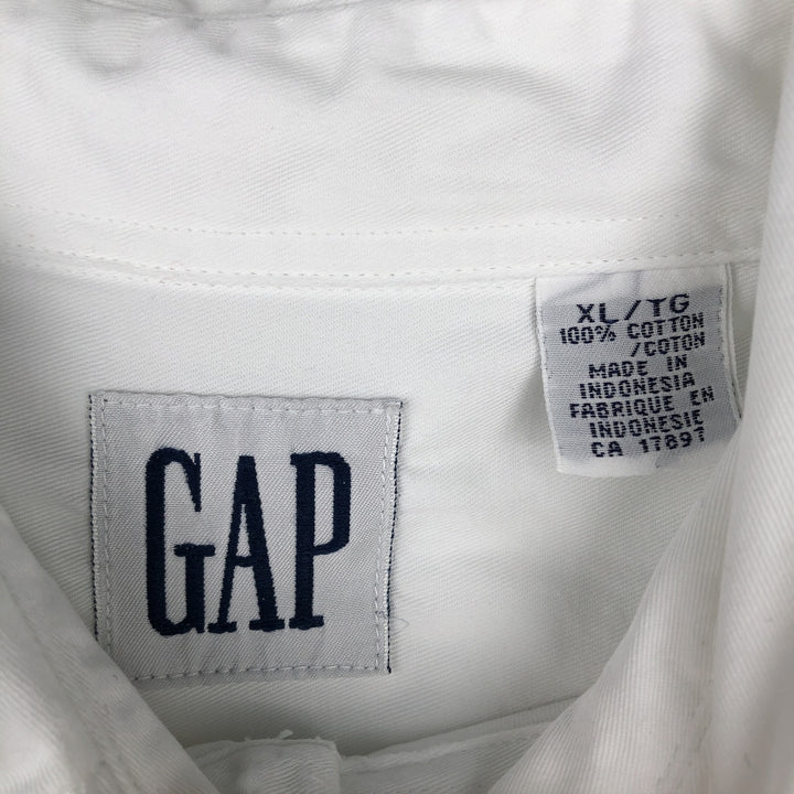90'S GAP Vintage Short Sleeve Button-Down Shirt, Men's XL cotton white type Vintage Second Hand