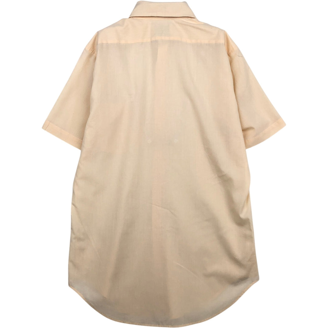 1970'S Arrow Short-Sleeve Poly-Cotton Shirt, Made in Canada, Men's Size S (Equivalent), Vintage polyester Beige type Vintage Second Hand