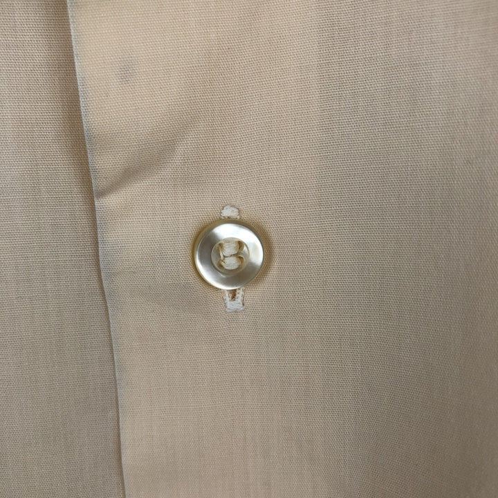 1970'S Arrow Short-Sleeve Poly-Cotton Shirt, Made in Canada, Men's Size S (Equivalent), Vintage polyester Beige type Vintage Second Hand