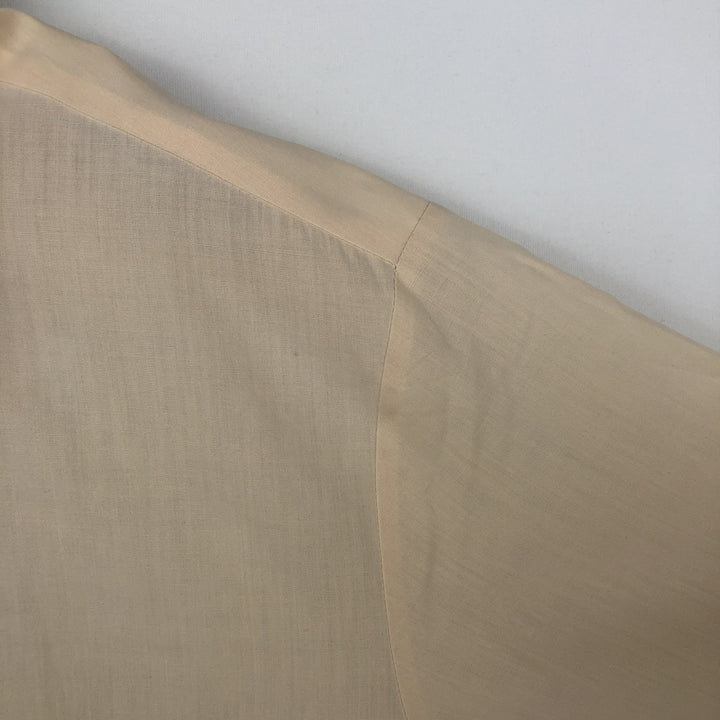 1970'S Arrow Short-Sleeve Poly-Cotton Shirt, Made in Canada, Men's Size S (Equivalent), Vintage polyester Beige type Vintage Second Hand