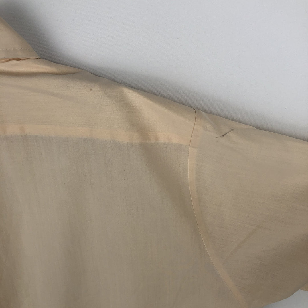 1970'S Arrow Short-Sleeve Poly-Cotton Shirt, Made in Canada, Men's Size S (Equivalent), Vintage polyester Beige type Vintage Second Hand