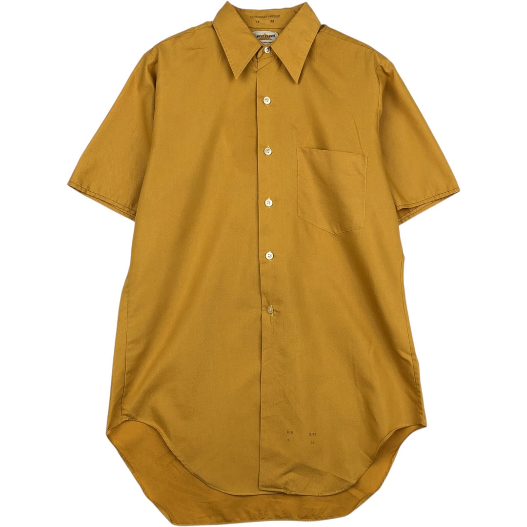 1970'S SAUVE FRERES short-sleeved shirt, men's size S (approx.), vintage. unclear yellow type Vintage Second Hand