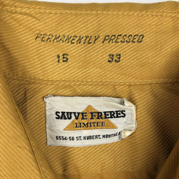 1970'S SAUVE FRERES short-sleeved shirt, men's size S (approx.), vintage. unclear yellow type Vintage Second Hand