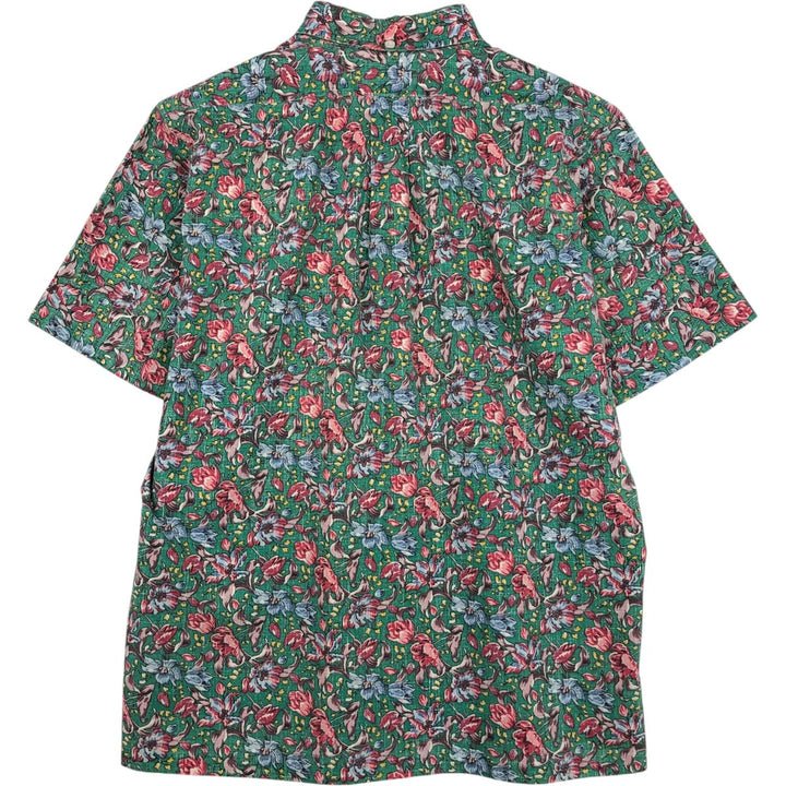 90'S Reyn Spooner Swimsuit Bikini Tag Floral Half-Button Button-Down Hawaiian Aloha Shirt Made in Hawaii Men's Size M cotton green type Vintage Second Hand