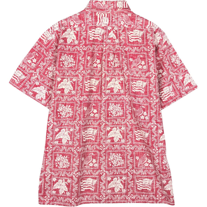 80'S Reyn Spooner Gold Tag Nude Tag All-over Print Lahaina Sailor Hawaiian Aloha Shirt Box Shirt Men's Size M (approx.) unclear burgundy type Vintage Second Hand