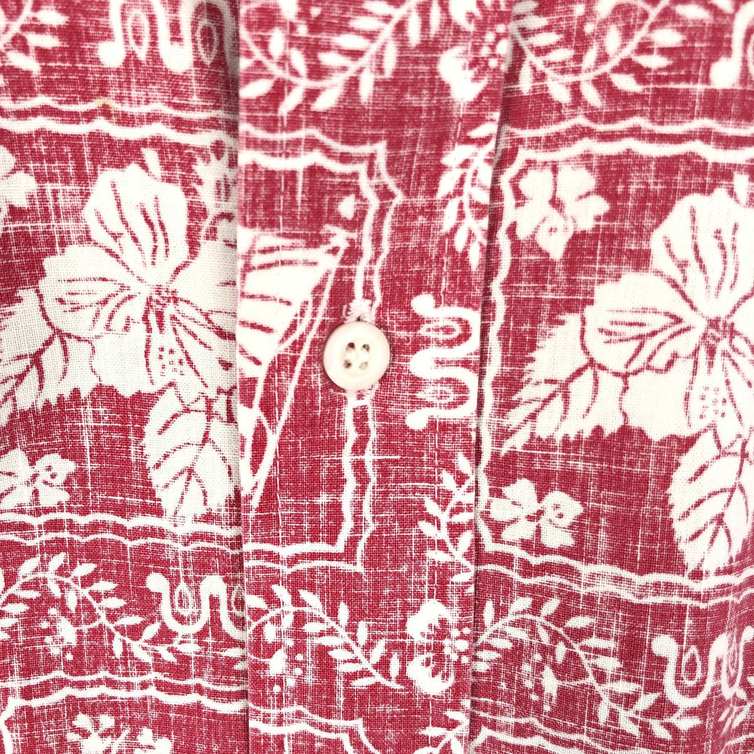 80'S Reyn Spooner Gold Tag Nude Tag All-over Print Lahaina Sailor Hawaiian Aloha Shirt Box Shirt Men's Size M (approx.) unclear burgundy type Vintage Second Hand