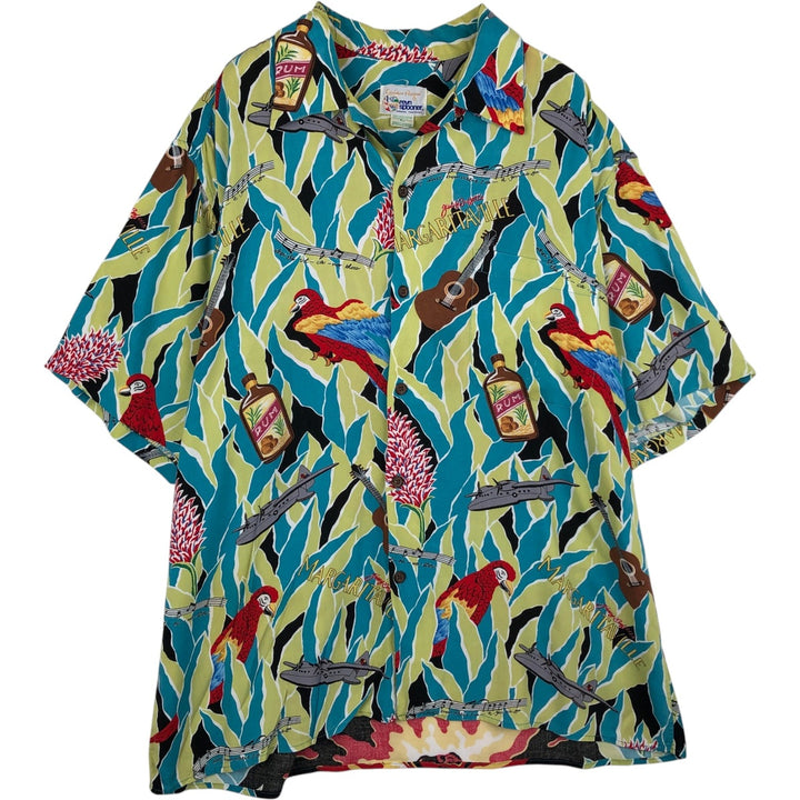 90'S Reyn Spooner Swimsuit Bikini Tag All-over Print Open Collar Rayon Aloha Shirt Box Shirt Men's Size L (approx.) Rayon turquoise blue Vintage Second Hand