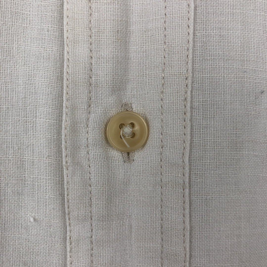 Ralph Lauren CHAPS Short-Sleeve Linen x Cotton Button-Down Shirt, Men's Size XXL (approx.) linen white type Vintage Second Hand