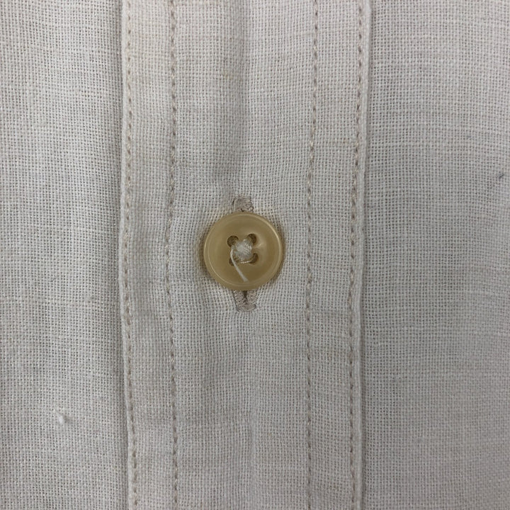 Ralph Lauren CHAPS Short-Sleeve Linen x Cotton Button-Down Shirt, Men's Size XXL (approx.) linen white type Vintage Second Hand
