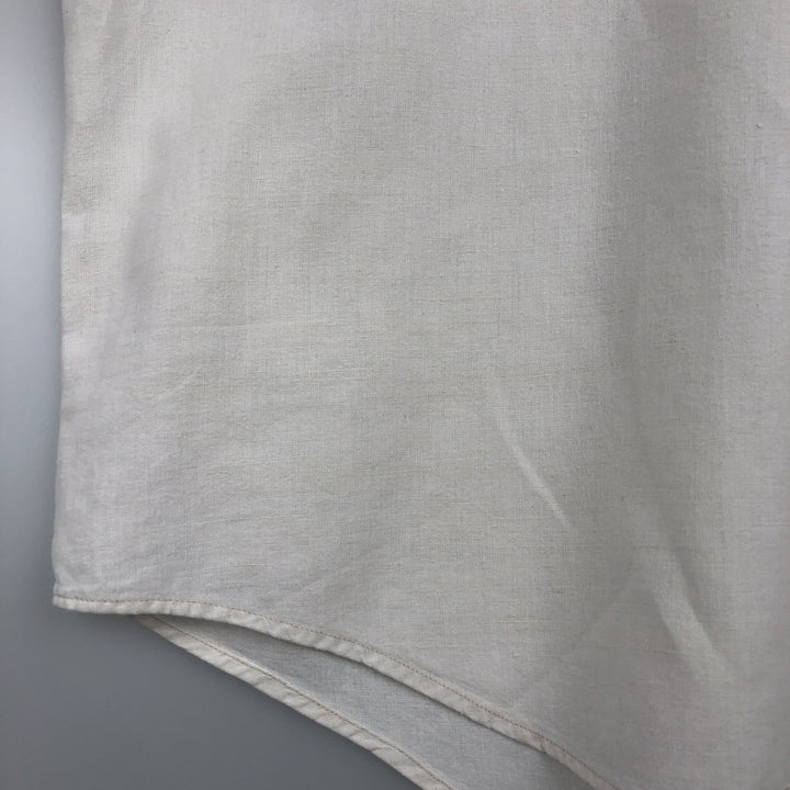 Ralph Lauren CHAPS Short-Sleeve Linen x Cotton Button-Down Shirt, Men's Size XXL (approx.) linen white type Vintage Second Hand