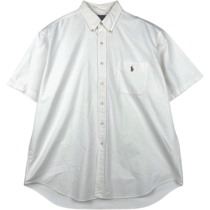 Ralph Lauren BLAKE short sleeve button down shirt, men's XL size cotton white type Vintage Second Hand