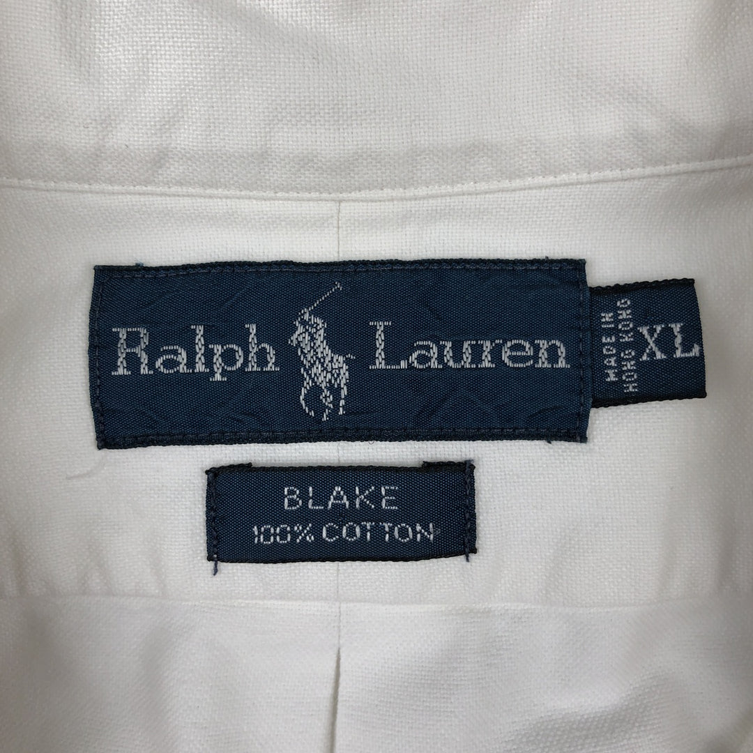 Ralph Lauren BLAKE short sleeve button down shirt, men's XL size cotton white type Vintage Second Hand