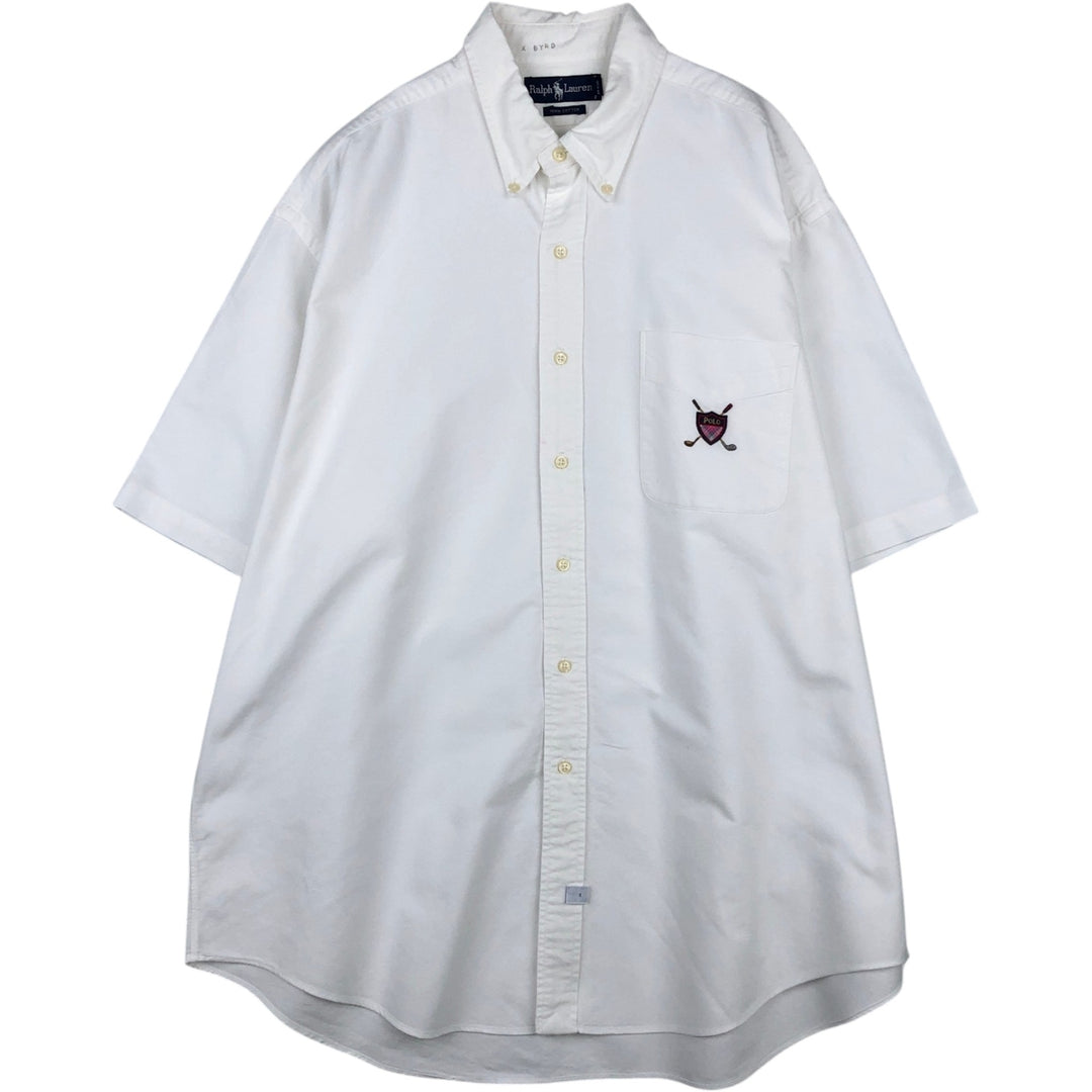 Ralph Lauren short sleeve button down shirt, men's XL size cotton white type Vintage Second Hand