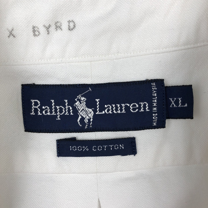 Ralph Lauren short sleeve button down shirt, men's XL size cotton white type Vintage Second Hand