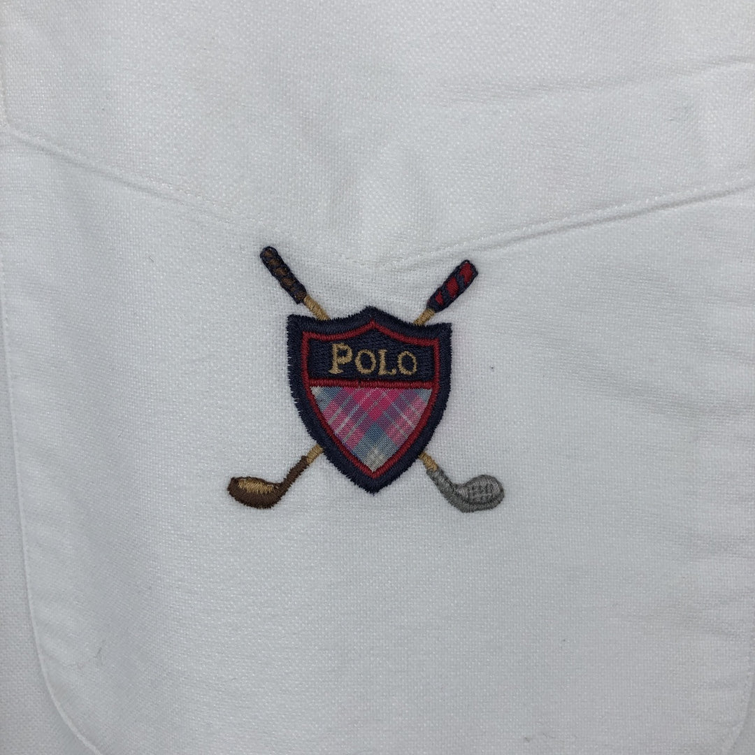 Ralph Lauren short sleeve button down shirt, men's XL size cotton white type Vintage Second Hand