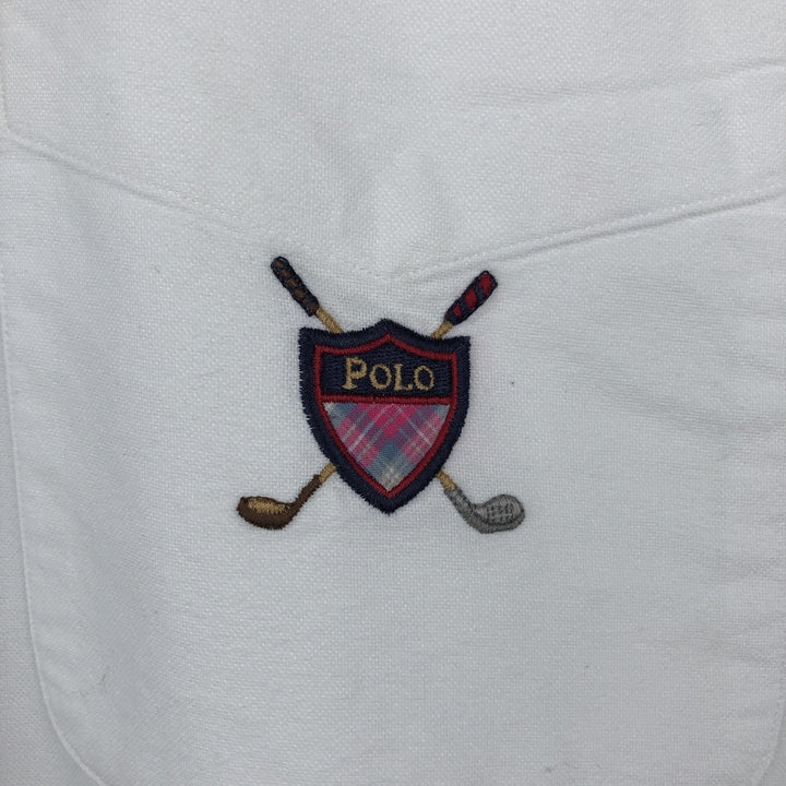 Ralph Lauren short sleeve button down shirt, men's XL size cotton white type Vintage Second Hand