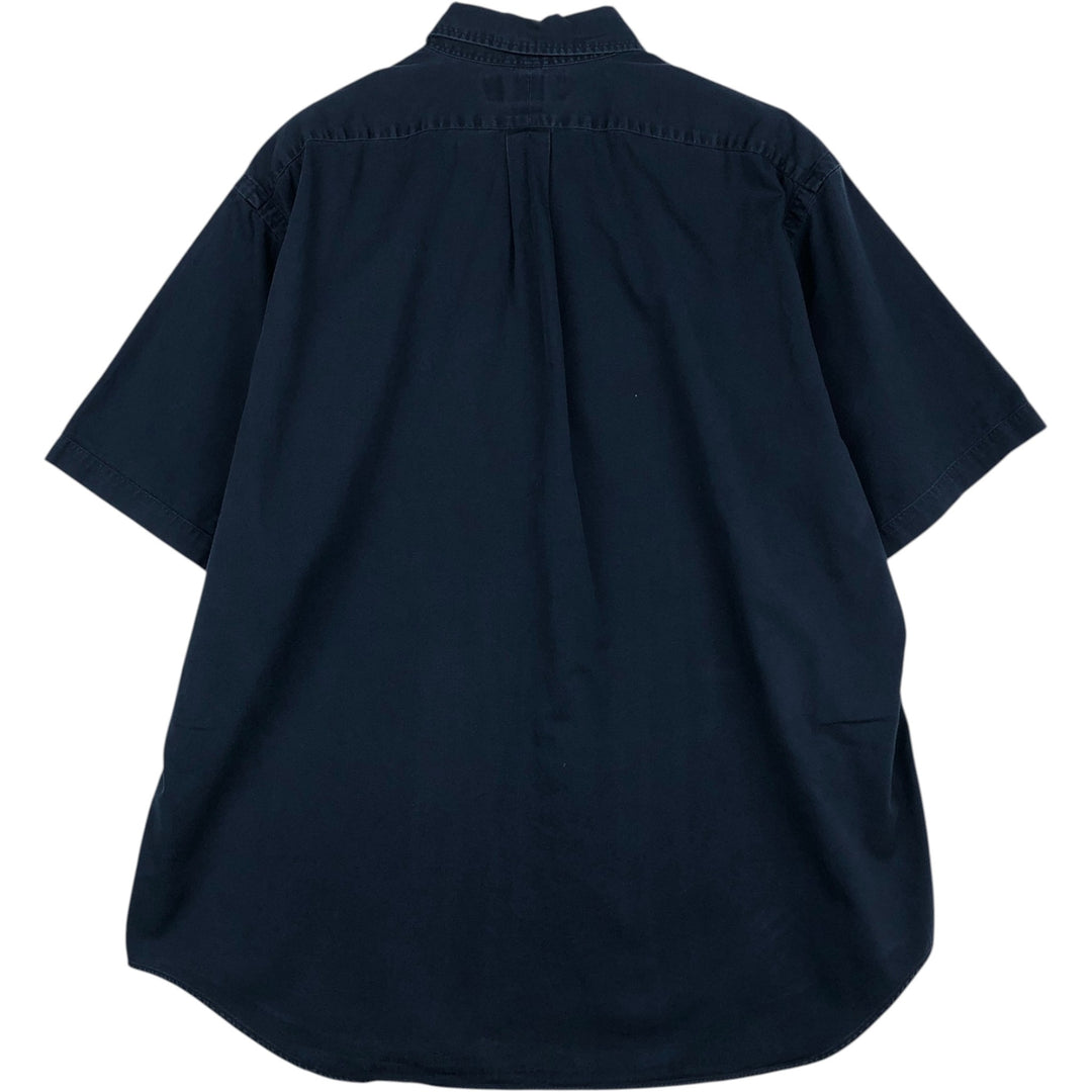 Ralph Lauren BLAIRE short sleeve button down shirt, men's XL size cotton navy blue type Vintage Second Hand