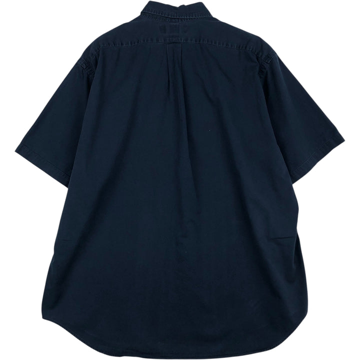 Ralph Lauren BLAIRE short sleeve button down shirt, men's XL size cotton navy blue type Vintage Second Hand