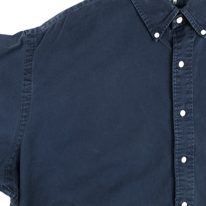 Ralph Lauren BLAIRE short sleeve button down shirt, men's XL size cotton navy blue type Vintage Second Hand