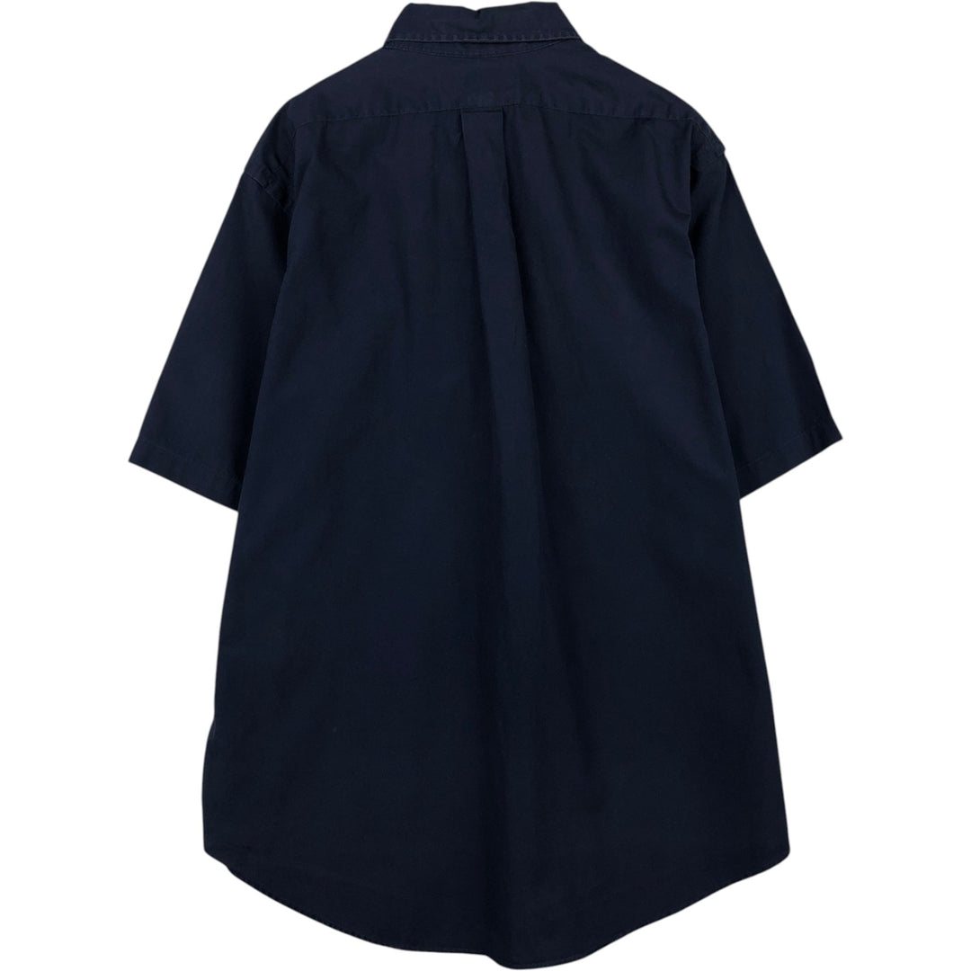 Ralph Lauren CUSTOM FIT short sleeve button down shirt, men's XL size cotton navy blue type Vintage Second Hand