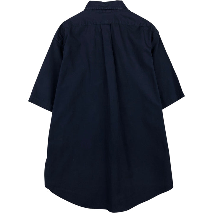 Ralph Lauren CUSTOM FIT short sleeve button down shirt, men's XL size cotton navy blue type Vintage Second Hand