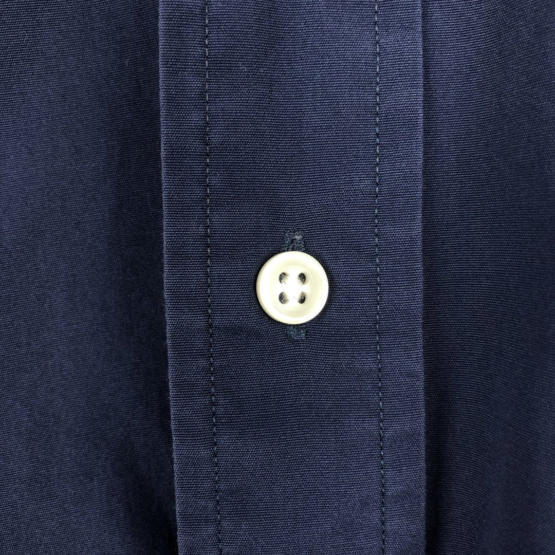 Ralph Lauren CUSTOM FIT short sleeve button down shirt, men's XL size cotton navy blue type Vintage Second Hand