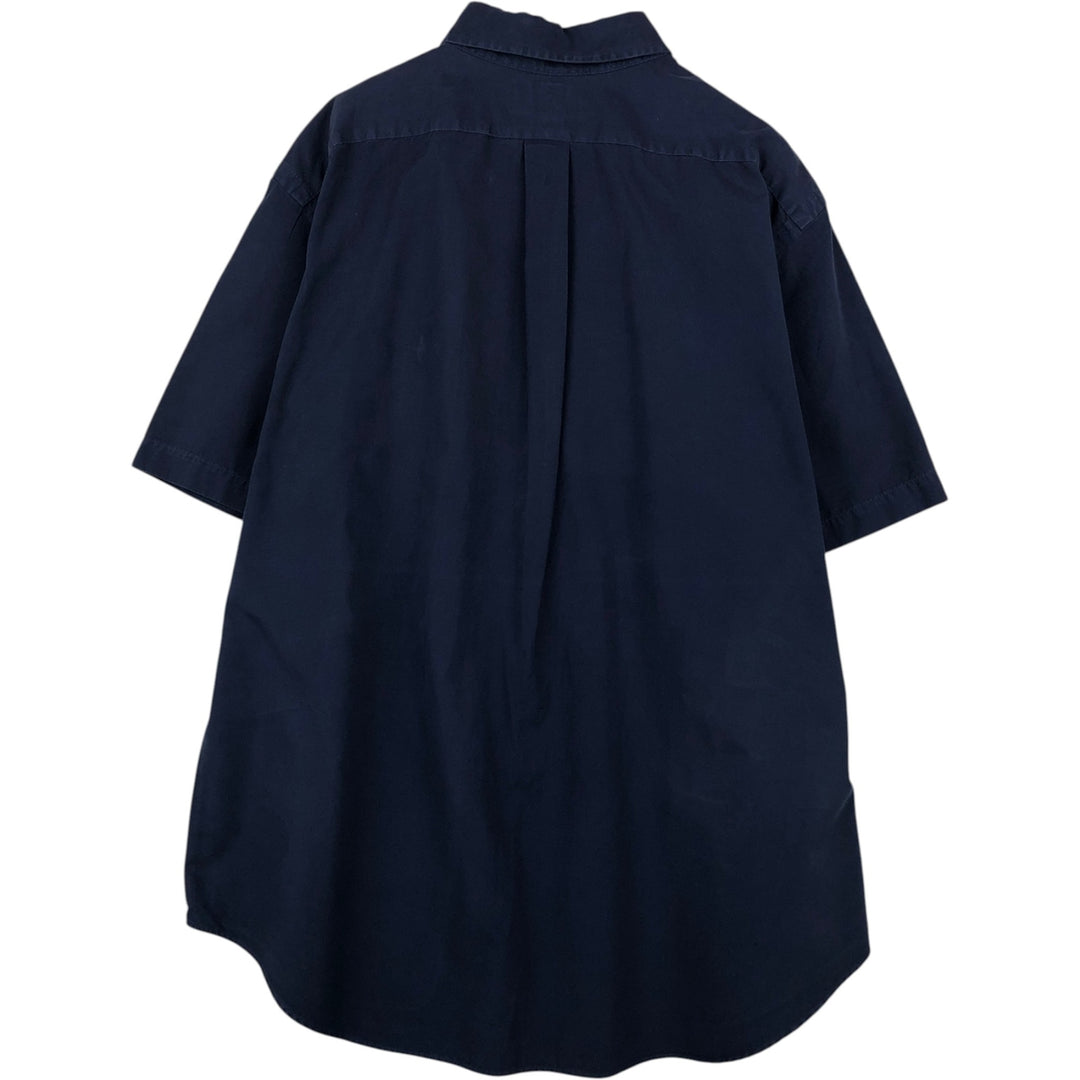 Ralph Lauren CUSTOM FIT short sleeve button down shirt, men's XL size cotton navy blue type Vintage Second Hand