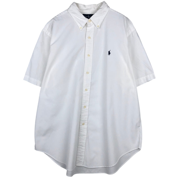 Ralph Lauren Classic Fit short sleeve button down shirt, men's size XL cotton white type Vintage Second Hand