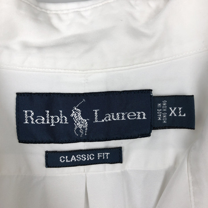 Ralph Lauren Classic Fit short sleeve button down shirt, men's size XL cotton white type Vintage Second Hand