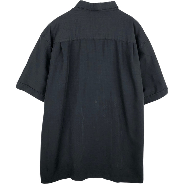 CUBAVERA Short Sleeve Mexican Shirt, Cuban Shirt, Box Shirt, Men's XL Size Rayon black type Vintage Second Hand