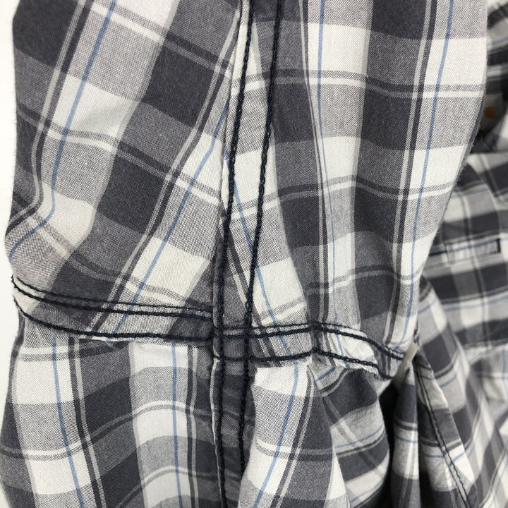 Carhartt RELAXD FIT Check Pattern Button-Down Short-Sleeve Work Shirt, Men's XXL (approx.) cotton white type Vintage Second Hand
