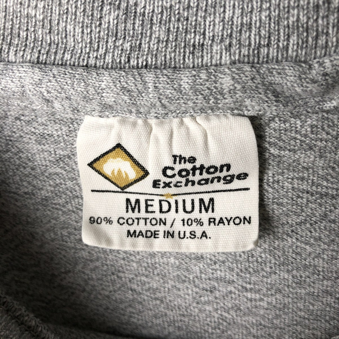 90'S The Cotton Exchange College T-shirt, Made in USA, Men's Size M (approx.), Vintage cotton gray type Vintage Second Hand
