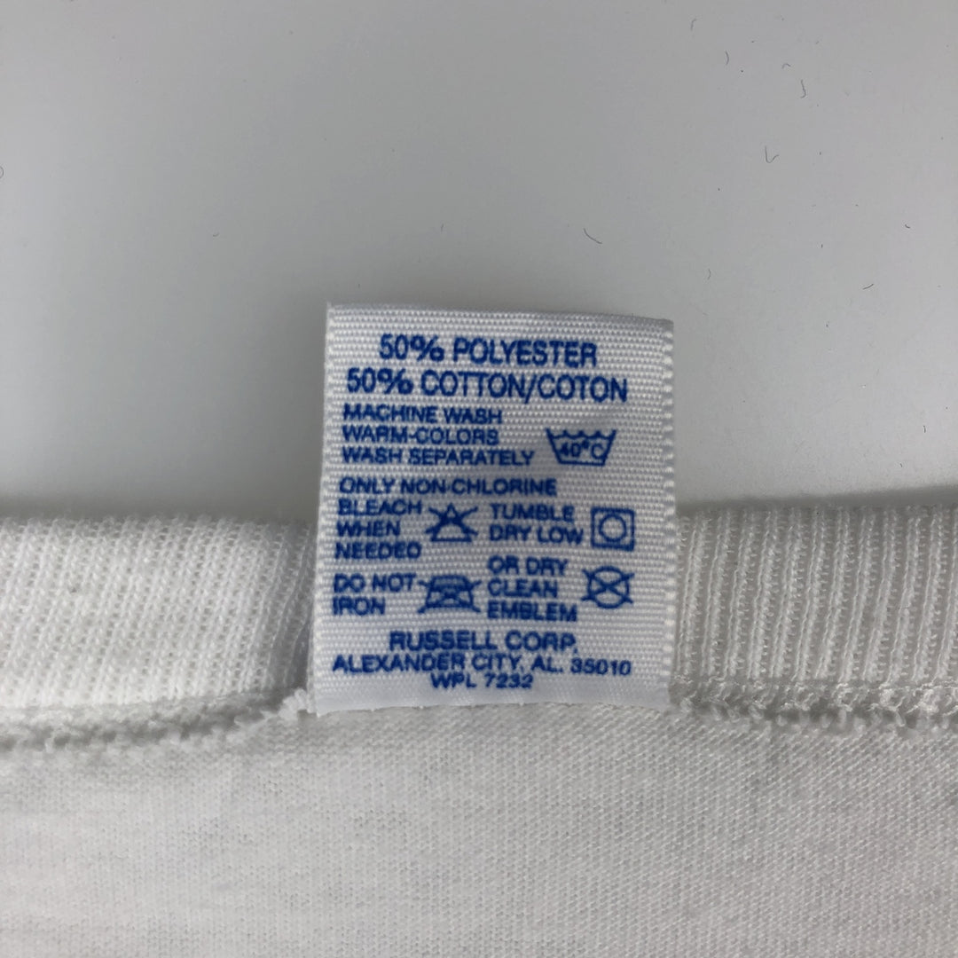 90'S Russell College T-shirt, Made in USA, Men's XL, Vintage cotton white type Vintage Second Hand