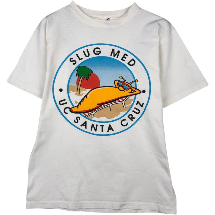 College T-shirt, Men's XL size unclear white type Vintage Second Hand