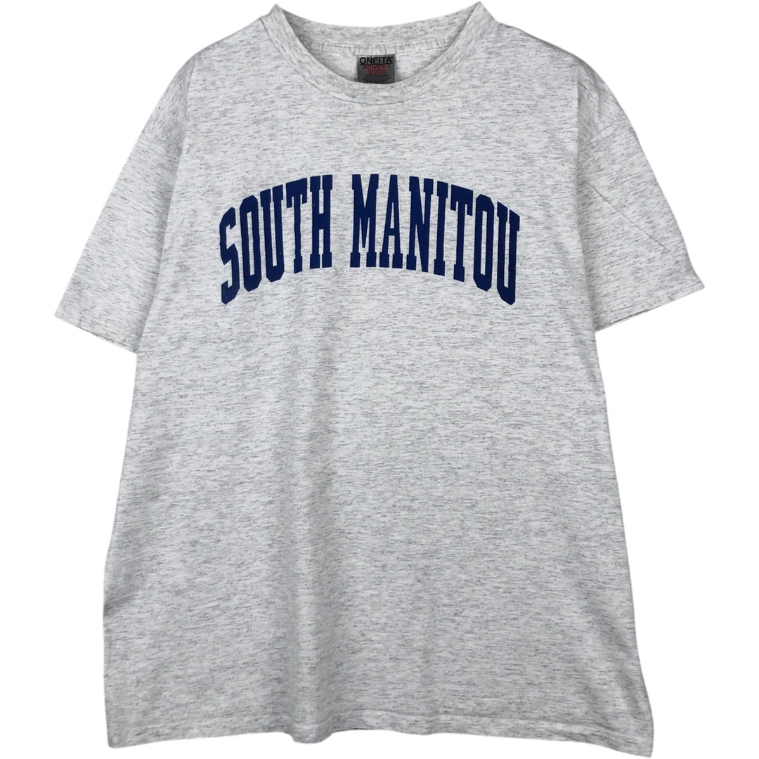 ONEITA POWER-T College T-Shirt, Men's XL (equivalent) cotton gray type Vintage Second Hand