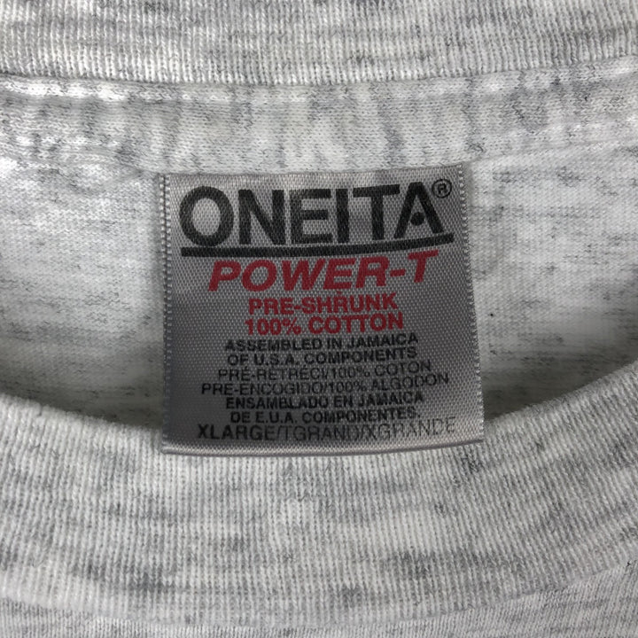 ONEITA POWER-T College T-Shirt, Men's XL (equivalent) cotton gray type Vintage Second Hand