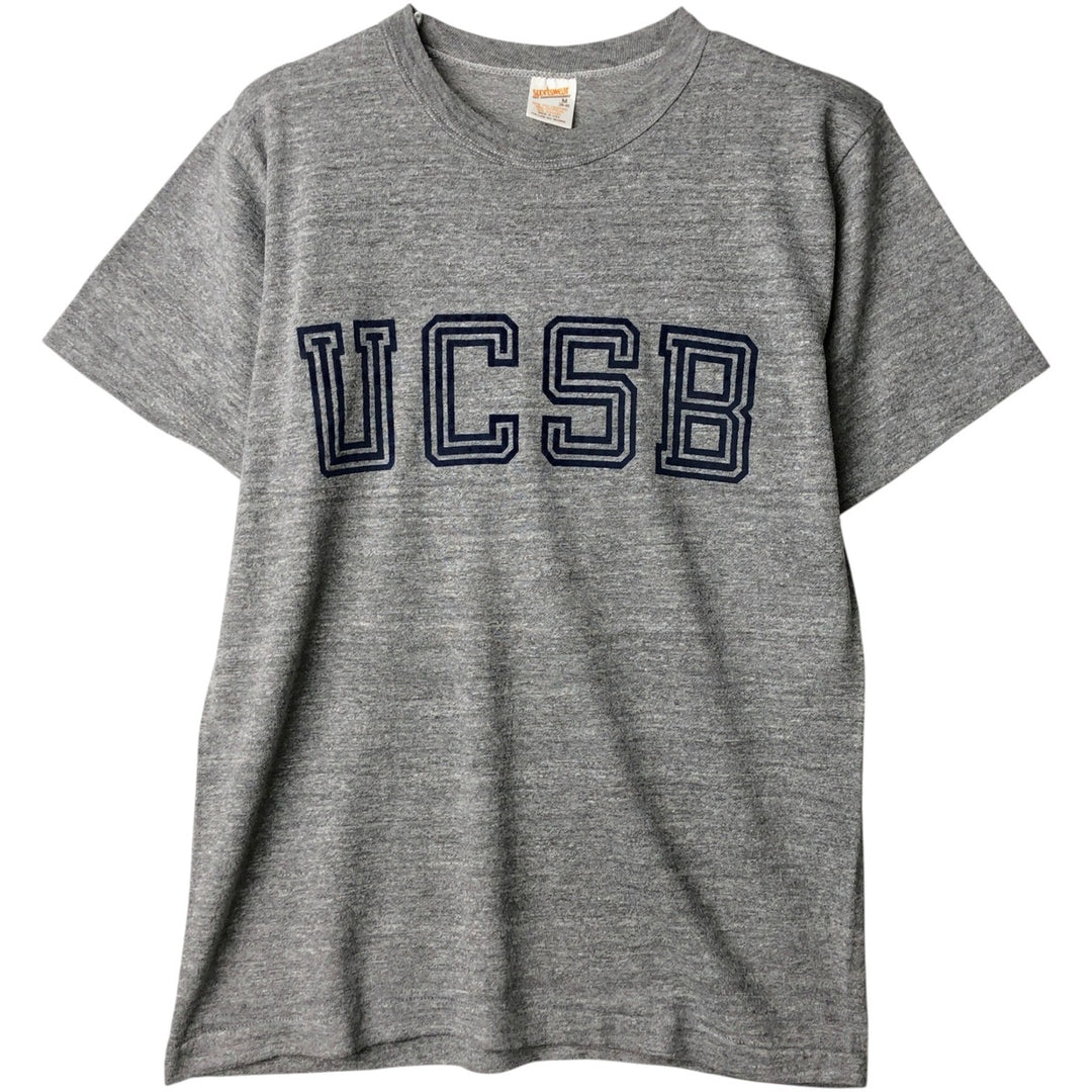 80'S Sportswear College T-shirt, Made in USA, Men's Size M (approx.), Vintage cotton gray type Vintage Second Hand