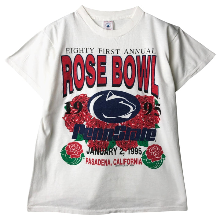 90'S Delta (DELTA) Floral College T-Shirt, Made in USA, Men's Size M (Equivalent), Vintage cotton white type Vintage Second Hand