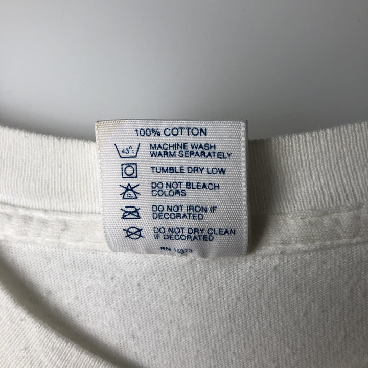 90'S Delta (DELTA) Floral College T-Shirt, Made in USA, Men's Size M (Equivalent), Vintage cotton white type Vintage Second Hand