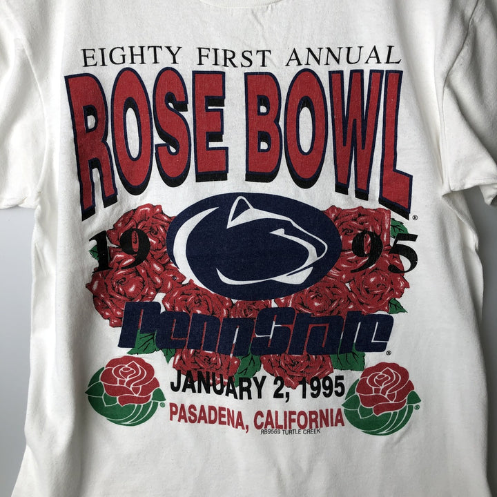 90'S Delta (DELTA) Floral College T-Shirt, Made in USA, Men's Size M (Equivalent), Vintage cotton white type Vintage Second Hand