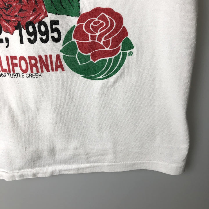 90'S Delta (DELTA) Floral College T-Shirt, Made in USA, Men's Size M (Equivalent), Vintage cotton white type Vintage Second Hand