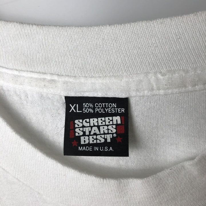 90'S Screen Stars Best College T-shirt, Made in USA, Men's XL, Vintage cotton white type Vintage Second Hand