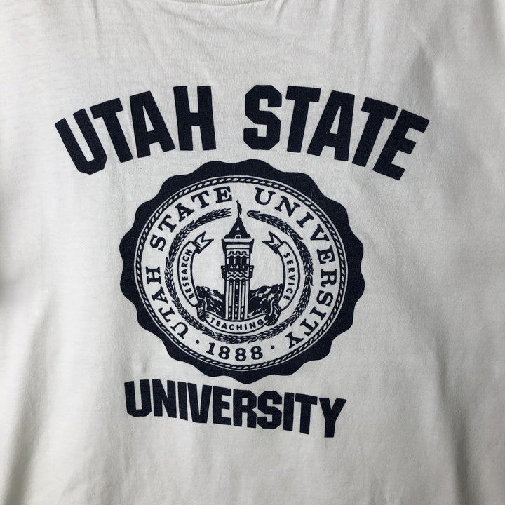 90'S ONEITA POWER-T College T-Shirt, Made in USA, Men's XL equivalent, Vintage cotton white type Vintage Second Hand